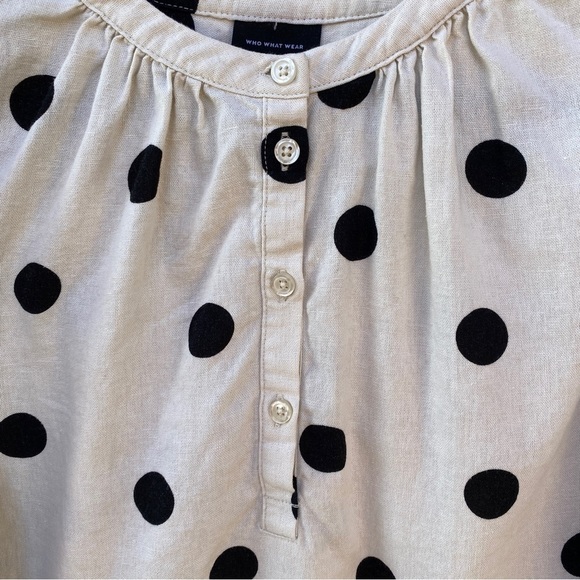 Who What Wear Black Polka Dot Blouse - Picture 6 of 11